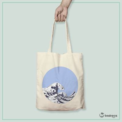 کیف خرید کتان hokusai wave