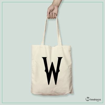 کیف خرید کتان wednesday logo