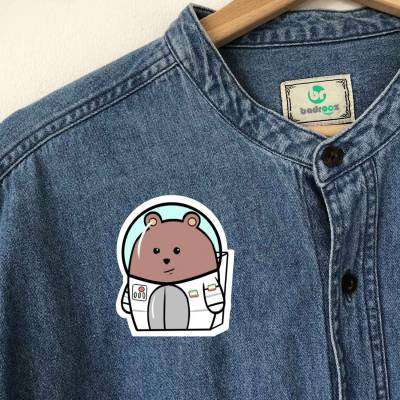 پچ حرارتی (برچسب لباس) خرس قهوه‌ای فضانورد