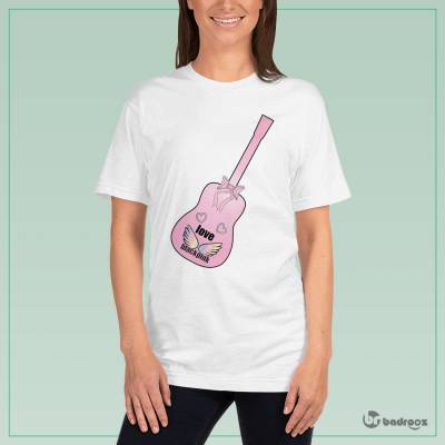 تی شرت زنانه گیتار صورتی 1